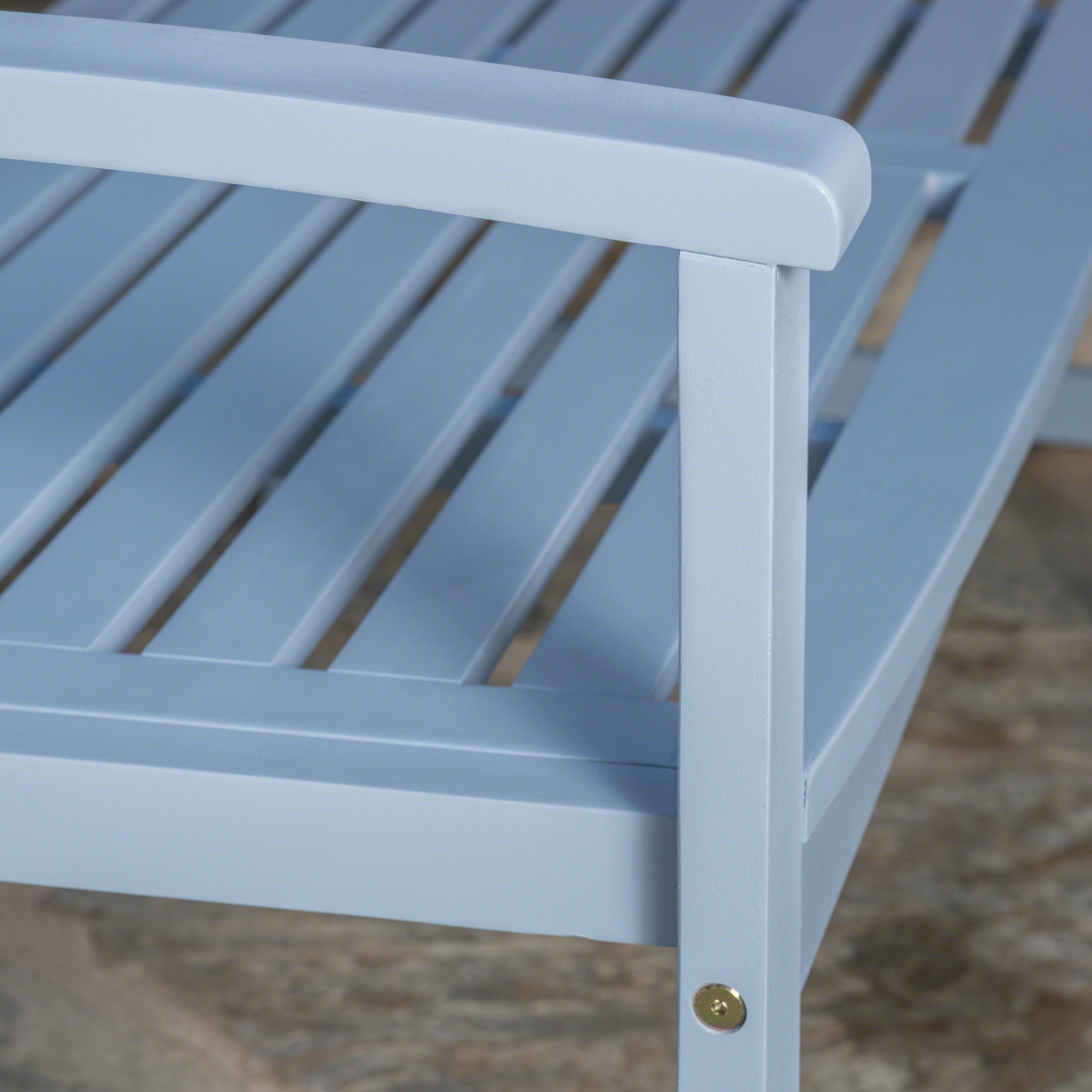 Lilo Outdoor Acacia Wood Bench, Light Blue