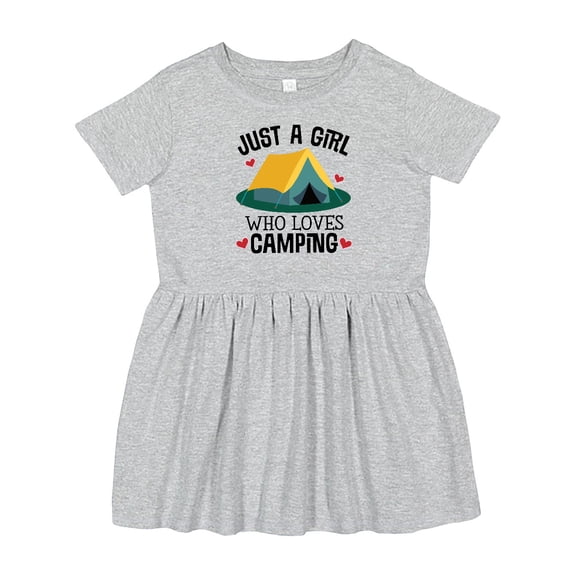 Inktastic Just a Girl Who Loves Camping Girls Toddler Dress