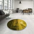 thumbnail image 4 of Ahgly Company Machine Washable Indoor Round Transitional Yellow Area Rugs, 8' Round, 4 of 7