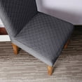 thumbnail image 3 of Decdeal - Funda para silla de comedor con entramado de diamante macizo extraíble lavable corta para silla de comedor, 3 of 8