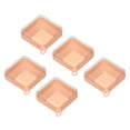 thumbnail image 3 of Soporte para esponjas de maquillaje, portátil, transparente, con forma rectangular, con anillo colgante, Color naranja, 5 uds., 3 of 14