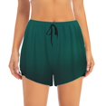 thumbnail image 2 of Balery Dark teal green Pantalones cortos deportivos para mujer con forro y dos bolsillos, elásticos, para entrenamiento, gimnasio, yoga-XX-Large, 2 of 7