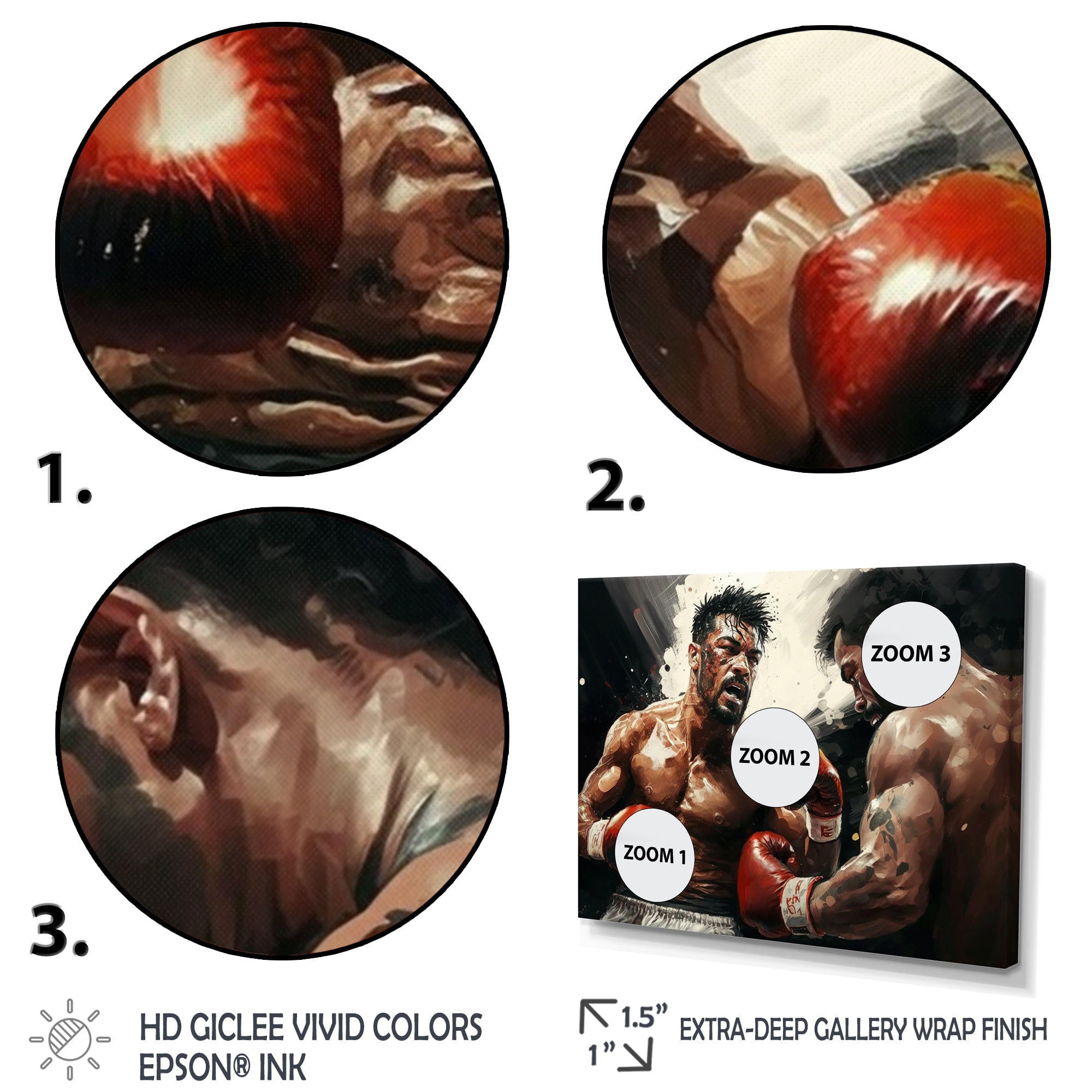 Designart Boxers In Match I Canvas Wall Art
