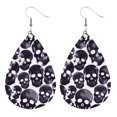 thumbnail image 1 of Pendientes Halloween de cuero Pendientes negros con estampado de calavera y calabaza Wmkox8yi sjalhkljlk4372, 1 of 1
