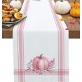 thumbnail image 1 of Fall Thanksgiving Table Runner Pumpkin Leaf Branch Runners for Dining Tables Pink Stripes Autumn Dinner Runner Kitchen Parties Decor 13" x 70", 1 of 6