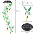 thumbnail image 2 of Hummingbird Bell Solar Wind Chimes, Color Changing Solar Lights, Outdoor Memorial Wind Bell Lights Gifts for Garden Mothers Day Yard Decor, 2 of 8