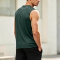 thumbnail image 6 of HappyYEE Men's Athletic Tank Tops, Casual Round Neck Sleeveless T-Shirt, Plus Size Summer Quick Dry Gym Fitness Tanks Green L, 6 of 8