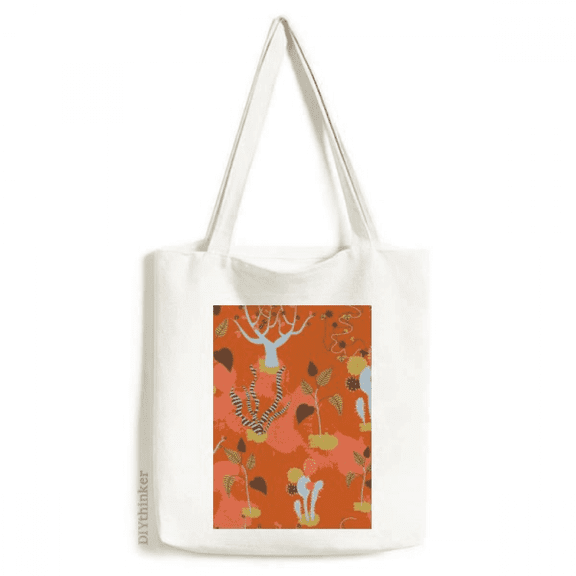 Desert Cactus Savanna Orange Trees Tote Canvas Bag Shopping Satchel Casual Handbag