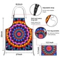 thumbnail image 3 of Colorful Tie Dye Peacock Mandala Pattern Apron-Garden Aprons for Women with Pockets-Cotton Linen Waterproof Kitchen Cooking Gardening Aprons Adjustable for Kitchen,Cooking,BBQ and Salon 33x27 Inch, 3 of 7