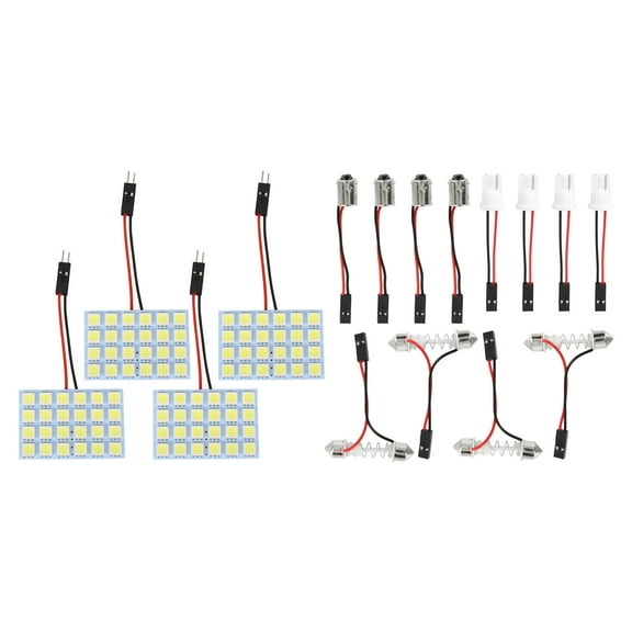 4pcs T10 9W White 5050 24SMD Car Interior LED Festoon Light Panel Kit Dome Map Bulb Lamp 12V