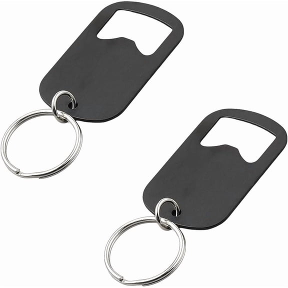 2Pcs Bottle Opener Keychain Portable Stainless Steel Flat Bottle Opener Beer Lovers Metal Keychain for Bar Kitchen Restaurant Party Supplies Men Women 2.95×1.22inch Black Metal Gunmetal