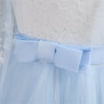 thumbnail image 6 of Gubotare Flower Girl Dress Toddler Girl Tulle Dress Summer Puffy Sleeve Baby Girl Party Casual Dresses (Blue,Size 5-6 Years), 6 of 9