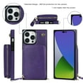 thumbnail image 3 of Dteck for Apple iPhone 15 Pro Wallet Pocket Case, Shockproof RFID Blocking PU Leather Zipper Handbag Purse Flip Cover, Kickstand Folio Case with Card Slots Holder Wrist Strap Lanyard 5G, purple, 3 of 8