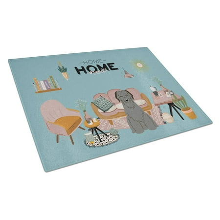 

Carolines Treasures CK7926LCB Black Briard Sweet Home Glass Cutting Board Large 12H x 16W multicolor