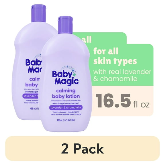 (2 pack) Baby Magic Lavender and Chamomile Calming Baby Lotion, Hypoallergenic, 16.5 oz.