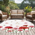 thumbnail image 4 of Large Round Rug 8Ft Washable Non-Slip, Carnation Flower Circle Area Rugs for Living Room Bedroom, Mother's Day Colorful Floral Daisy Indoor Floor Mats Carpet Runner for Home Decor, 4 of 8