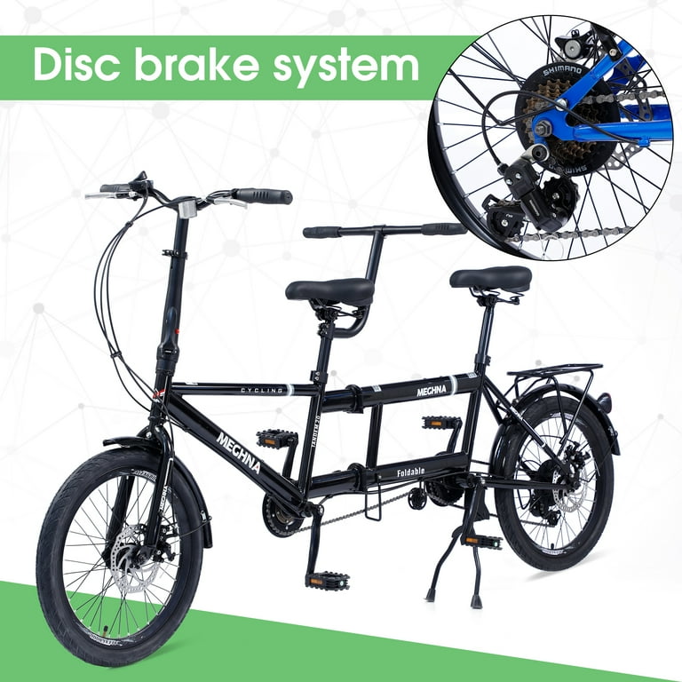 Meghna 20'' Foldable Tandem Bicycle, 2-Seater, Shimano 7 Speed