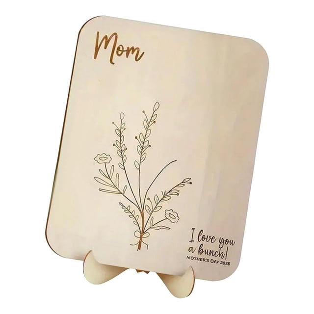 Letrero de madera para el Día de Madre, placa de madera para mamá, regalo artesanal de hijo e hija, adorno para el Día de Madre, decoraciones