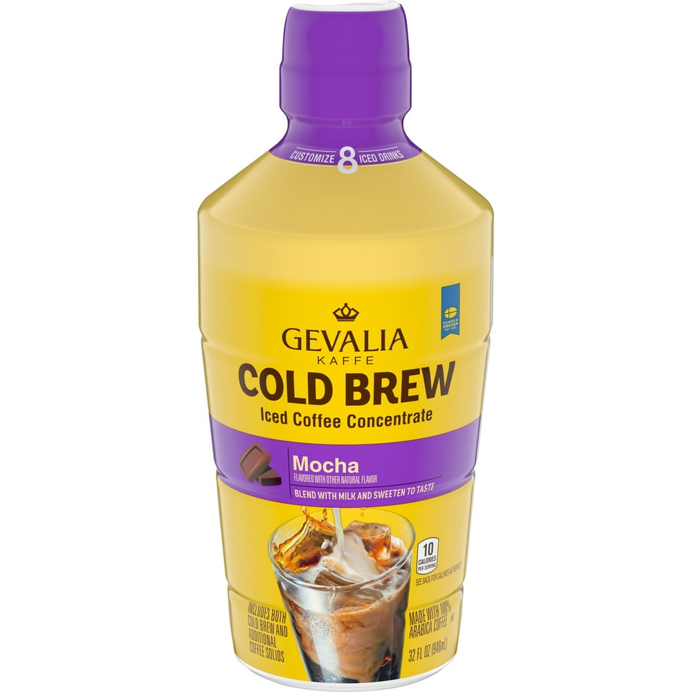 Gevalia Kaffe Cold Brew Concentrated Mocha Iced Coffee 32 fl oz Bottle