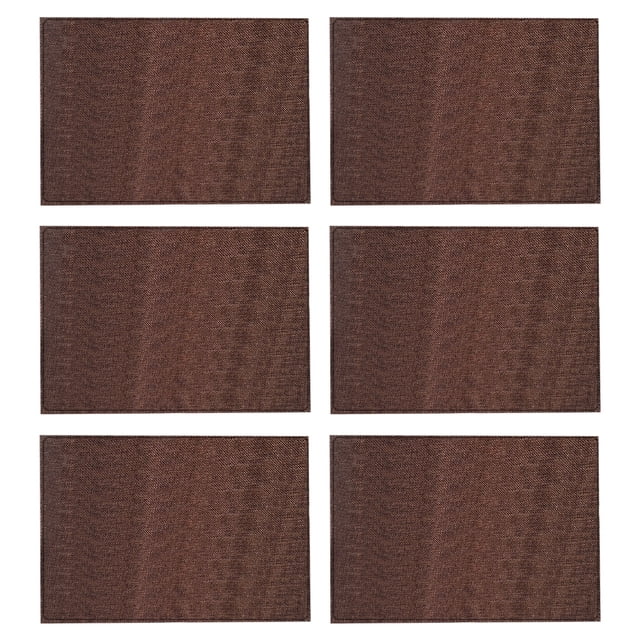 Manteles individuales de mesa de comedor de lino sintético, multicolores, doble capa (juego de 6 manteles individuales de 11,8 x 17 pulgadas)