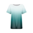 thumbnail image 4 of Tumotour Summer Tank Tops For Womens Crew-Neck Short-Sleeved Tunics Tops Casual Gradient Color Loose 2025 Summer Blouses Shirts, 4 of 5