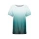 thumbnail image 2 of Blusas para las Mujeres Casual, Rayas Impresas Patchwork Manga Corta Cuello Redondo Top Hecho de 95% Poliéster 5% Spandex para el Verano, Tops Cortos para las Mujeres, 2 of 5
