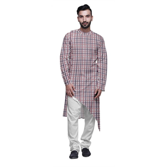 Atasi Designer Printed Summer Wear Long Kurta With White Pajama Set For Men