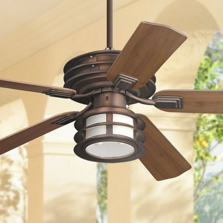 52 Casa Vieja Mission Outdoor Ceiling Fan With Light Oil Brushed Departments