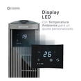 thumbnail image 4 of Ventilador de Torre Esquimal 95 cm, Silencioso, Oscilante 70°, Panel LED Táctil con Temperatura, 3 Velocidades, Temporizador 15h, Control Remoto, Color Titanio, 4 of 7