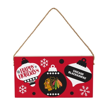 Chicago Blackhawks 6 x 11 Holiday Wood Wall Sign
