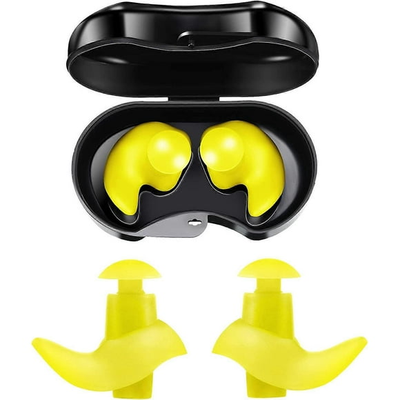2 Paires de Bouchons d'Oreilles en Silicone Réutilisables et Étanches pour Natation Douche Bain Surf Snorkeling