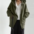 thumbnail image 5 of Women's Streetwear Hooded Coat with Zipper Pocket and Drawstring for Casual Comfort, 5 of 7
