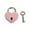 Pink, variant on Retro Heart-shape Alloy Padlock, Key Lock for Bag Travel Suitcase Luggage Jewelry Box Case