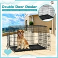 thumbnail image 4 of BIQWBIC Foldable Dog Crate 2-Door 42-Inch Metal Wire Crate for Dogs with Divider Panel and Tray, 4 of 7