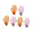thumbnail image 4 of 6 piezas rosa naranja Halloween esqueleto manos hueso pelo Clips, 4 of 8