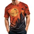 thumbnail image 2 of Hearthz Halloween Mens Graphic T-Shirts Pumpkin Graphic Crew Neck Mens Short Sleeve Shirt Fall Holiday Men's Sweatshirts, 2 of 6