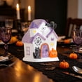 thumbnail image 6 of Yeciiwht Ceramic Halloween Lighted House Decor – LED Night Light with Ghost, Pumpkin & Black Cat Figurine, Glowing Tabletop Ornament for Mantel & Party Decor, 6 of 8