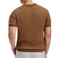 thumbnail image 2 of FEDTOSING Mens Knit Shirts Old Money Textured Short Sleeve V Veck Polo Sweater Summer Casual Shirt, 2 of 5