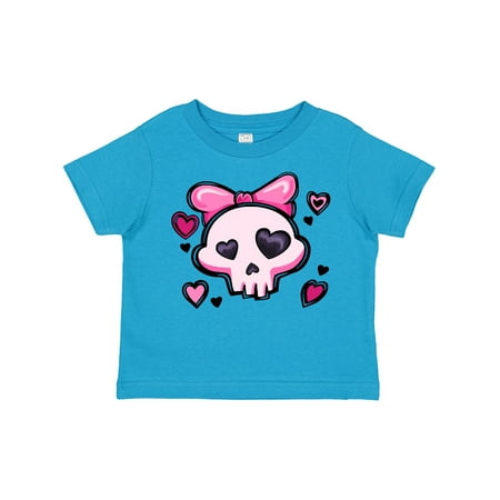

Inktastic Cute Skull Pink Bow and Hearts Gift Toddler Boy or Toddler Girl T-Shirt