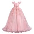 thumbnail image 1 of Miluxas Robe de Princesse pour Filles Robe Formelle pour Enfants Robe de Bal Concours Mariage Fête Robes pour Filles Rose 5-6 Ans, 1 of 6