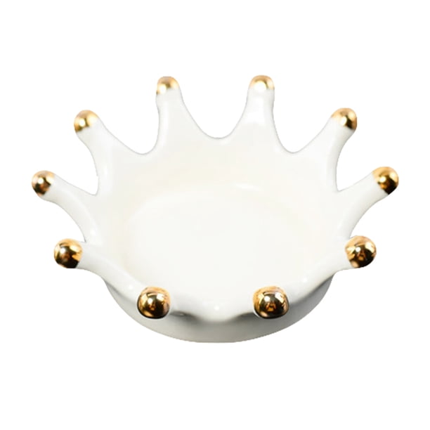 1 bandeja bonita con forma de corona, disco de cerámica creativo para joyería, disco de llave delicado