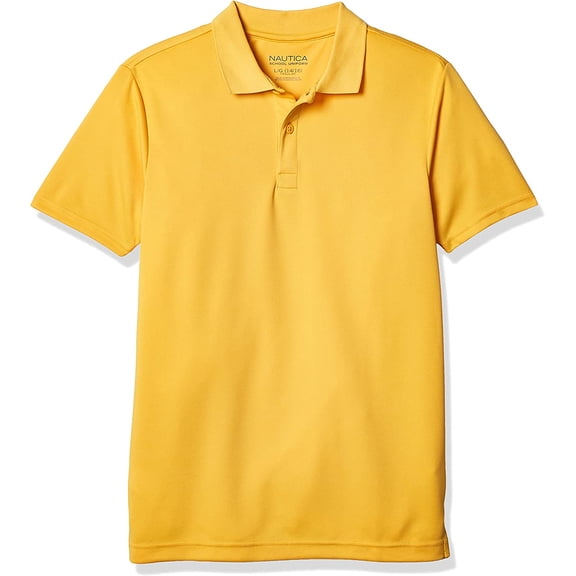 Nautica GOLD Big Boys Short Sleeve Performance Polo Shirt, US 4