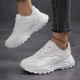 thumbnail image 4 of Willtoo Women’s White Faux Leather Platform Sneakers, Lace‑Up Casual Chunky Sole Walking Shoes, Non Slip Comfortable Fashion Daily Sports Shoes, 4 of 5