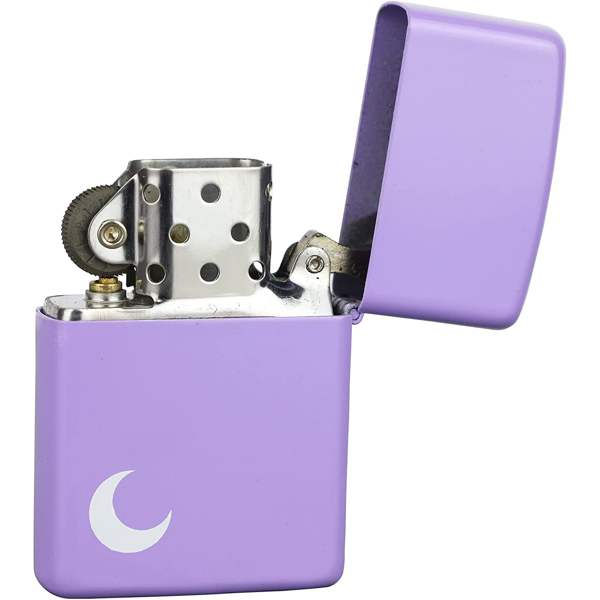 Antique Style Metal Flip Top Oil Lighter with Pink Moon Refillable Windproof Pocket Lighter – Comes with Aluminum Gift Case & Empty Without Oil – Size 5.6 * 3.8 * 1.2cm | Walmart Canada