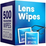 Opteel Lens Wipes for Eyeglasses, Pre-Moistened Laptop Screen Cleaner Wipes, Individually Wrapped Scratch-Free Care for Sunglasses and Camera Lenses, 500 Count