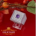 thumbnail image 2 of King of Bling's White19.00ct Sterling Silver Cubic Zirconia Men Adjustable Ring From SZ 9 to 11, 2 of 12
