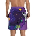 thumbnail image 3 of Kll Astronaut On Mission In Outer Space Men'S Casual Summer Beach Shorts Hawaiian Shorts With Pockets-X-Large, 3 of 9