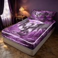 thumbnail image 2 of Manfei Retro Dragon Animals Zipper Queen Comforter Set with Fitted Sheet and 2 Pillowcases,Vintage Trees Zipper Bedding Set,Pink Gray,Black Reversible,4pcs, 2 of 8