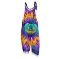 thumbnail image 2 of Plus Size Halloween Boho Overalls for Women Floral Print Linen Jumpsuits 2026 Spaghetti Strap Rompers, 2 of 7
