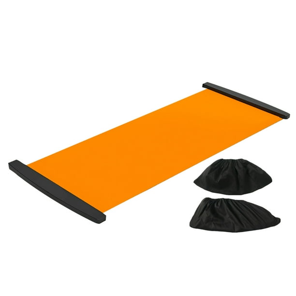 yeacher Portable Home Fitness Slider Board for Leg and Core Workouts,  Orange, Includes Shoe Covers, Compact and Space-Saving Design